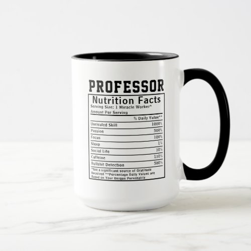 Funny Professor Nutrition Facts Mug